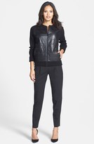 Thumbnail for your product : Lafayette 148 New York Cashmere & Lambskin Leather Sweater Jacket