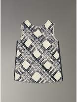 Thumbnail for your product : Burberry Sleeveless Check Print Wool Silk Top