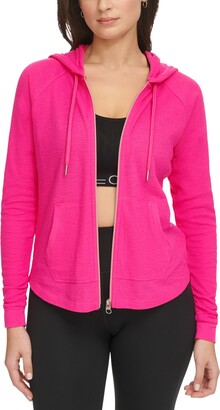 Calvin Klein Plus Size Ruched-Sleeve Zip Hoodie - Macy's