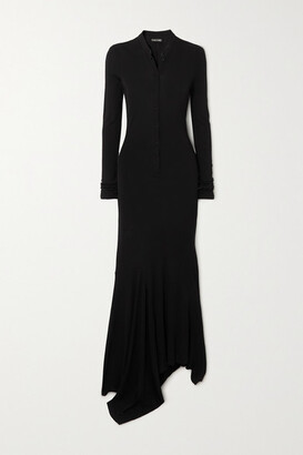Tom Ford Asymmetric Jersey Maxi Dress - Black