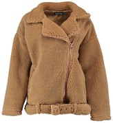 Thumbnail for your product : boohoo Teddy Faux Fur Biker Jacket