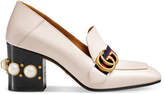 Thumbnail for your product : Gucci Leather mid-heel loafer
