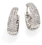 Thumbnail for your product : Roberto Coin Scalare Diamond & 18K White Gold Hoop Earrings/0.5"