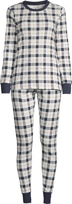 Petit Lem Ladies' 2-Piece Christmas Plaid Pajama Set