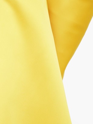 Sara Battaglia Bow-trim Strapless Satin Mini Dress - Yellow