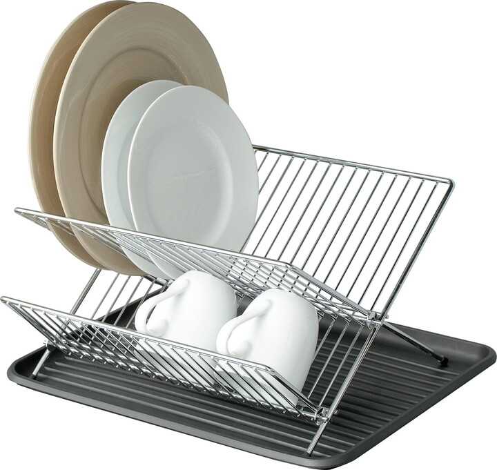 Pro-Mart Industries, Inc Smart Design Dish Drainer Rack with Sink or Counter Drying Board - Chrome