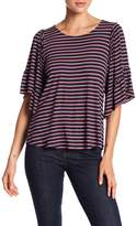 Thumbnail for your product : Bobeau Stripe Flounce Sleeve Shirt