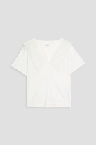 Thumbnail for your product : Claudie Pierlot Guipure lace-paneled cotton-jersey top