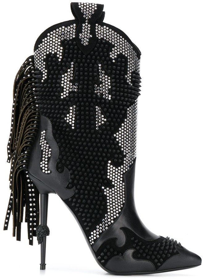 thee Kaal Menagerry Philipp Plein Women's Black Boots | ShopStyle
