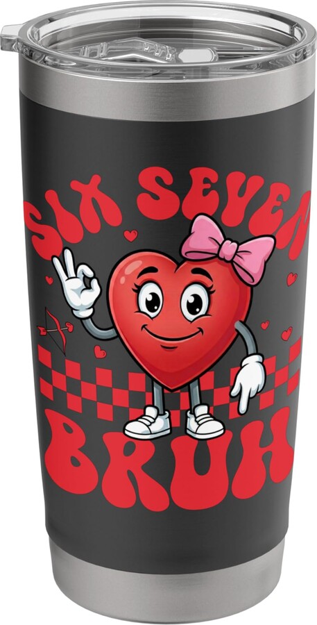 Valentines Heart 67 Meme Valentine’s Girl 67 Meme Six Seven 6 7 Valentine Hearts Stainless Steel Insulated Tumbler