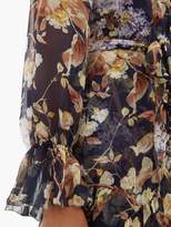 Thumbnail for your product : Zimmermann Sabotage Floral-print Silk-chiffon Midi Dress - Womens - Navy Print