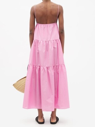 Matteau The Triangle Tiered Organic-cotton Dress - Pink