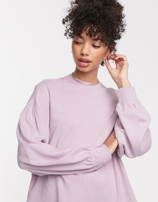 And other stories & balloon sleeve drop shoulder top in lilac