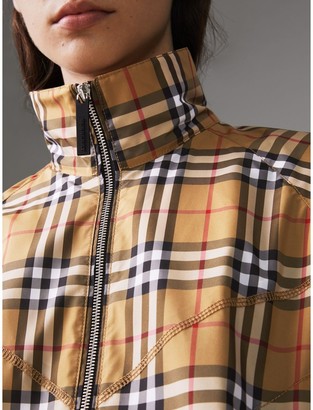Burberry Topstitch Detail Vintage Check Harrington Jacket