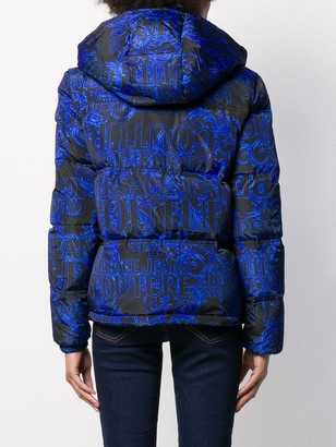 Versace Hooded Baroque-Print Puffer Jacket
