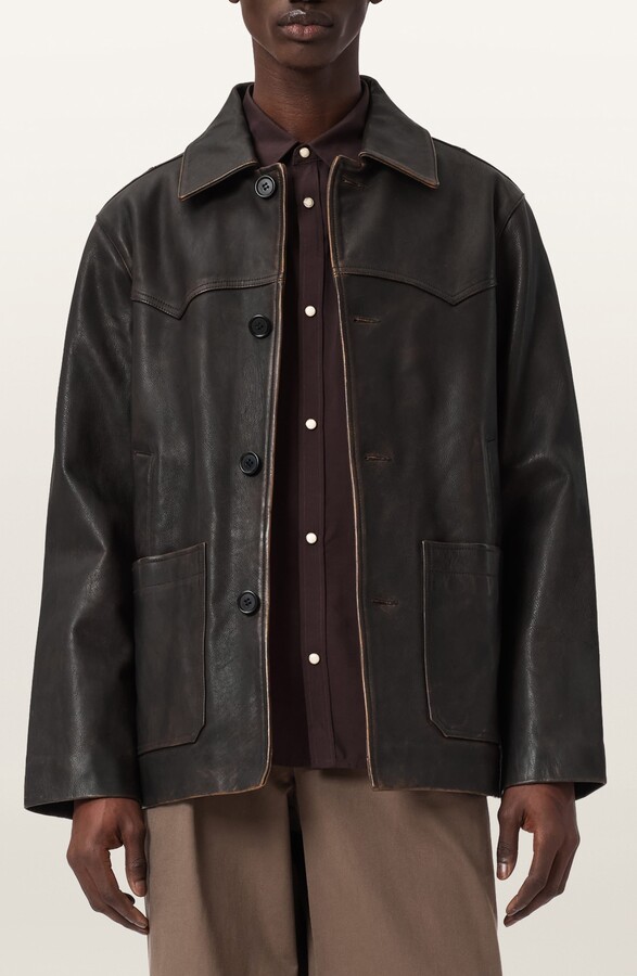 AllSaints Hartwell Leather Western Coat