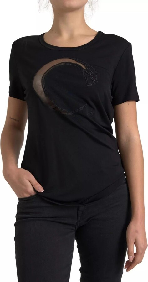 Roberto Cavalli Viscose Round Neck CLASS Women's T-shirt (Pre-Owned)
