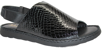 La Plume Black Croco Asbury Leather Sandal