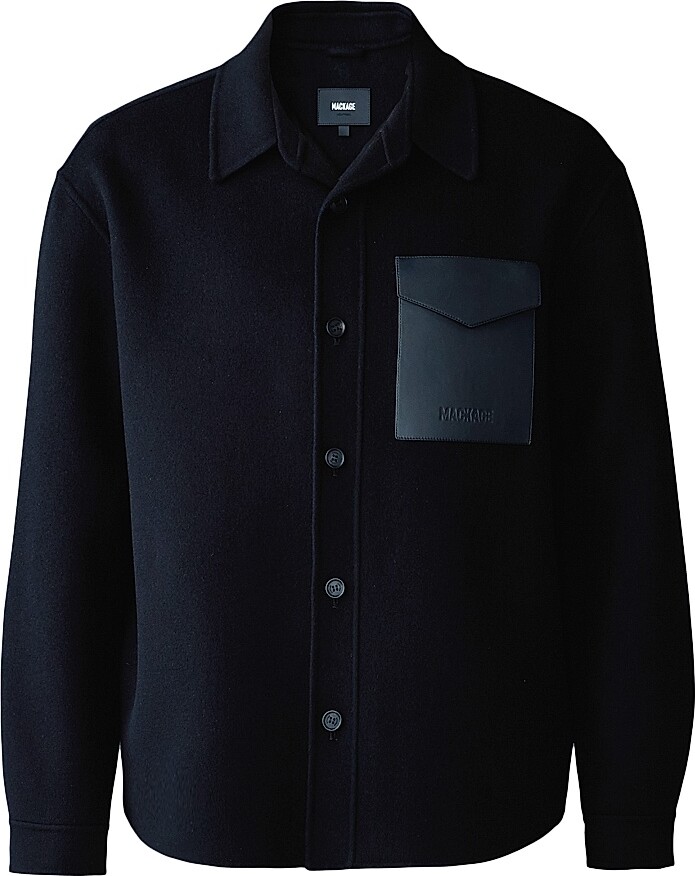Mackage Men's Emmanuel Wool Overshirt - Black - Size 46