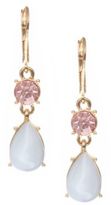 Thumbnail for your product : Anne Klein Blush Crystal and Cat Eye Stone Drop Earrings