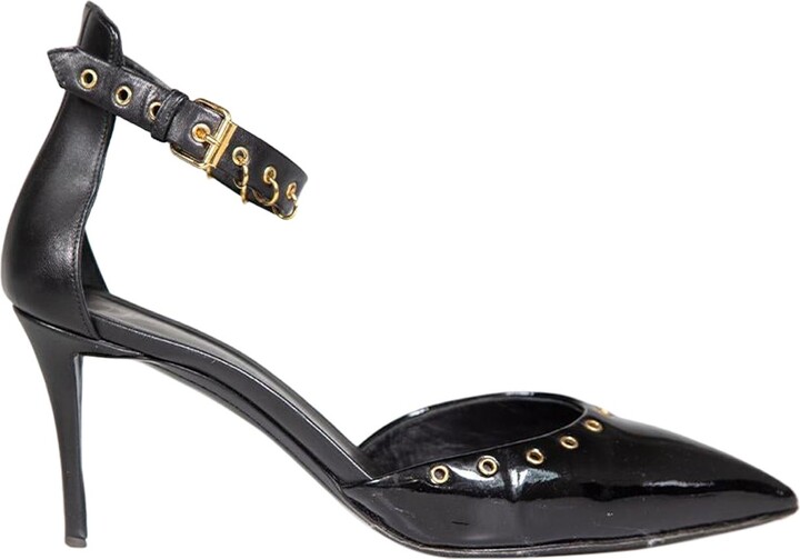 Giuseppe Zanotti Black Patent Eyelet Studded Heels Size It 41