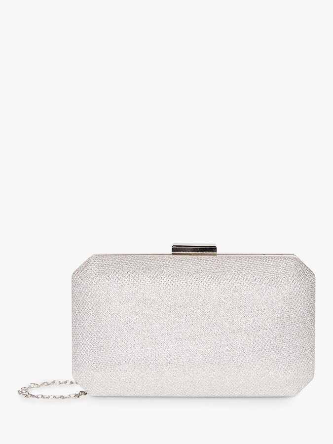 designer silver clutch