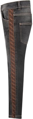 Fendi Grey Jeans For Boy With Iconic Double Ff