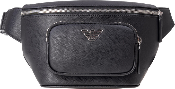 Recycled Nylon And Leather Belt Bag by Giorgio Armani Men at