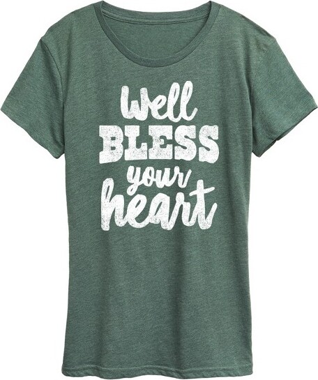 Instant Message Women'sInstantMessageWellBlessYourHeartShortSleeveGraphicT-Shirt-HeatherJuniper-Medium