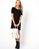 Thumbnail for your product : Motel Penny Smock Dress With Daisy Trim