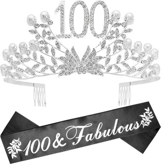 DORADREAMDEKO 14th Birthday Gifts, Silver/White Mirror & Makeup Bag 