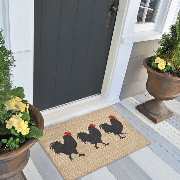 Liora Manné Frontporch Roosters Indoor/Outdoor Rug - 2'6 x 4