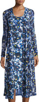 Thumbnail for your product : Fuzzi Floral-Print Mesh Long Cardigan