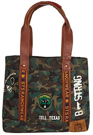 quilted camo tote bag