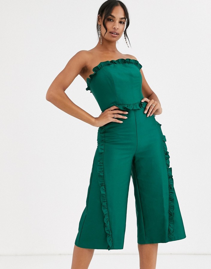 green bandeau jumpsuit