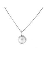 Thumbnail for your product : House of Fraser Azendi Spiral Set Pearl Pendant