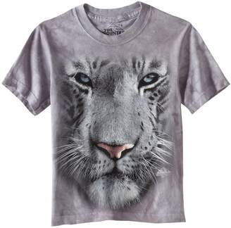The Mountain Little Boys' Youth White Tiger Face Shirt