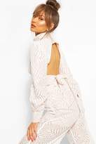 Thumbnail for your product : boohoo Lace High Neck Longsleeve Crop Top