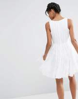 Thumbnail for your product : ASOS Mesh Fit And Flare Mini Skater With Lace Inserts