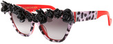 Thumbnail for your product : Karlsson Anna-Karin Cause I Flippin' Can Floral & Leopard Sunglasses, Black/Multi