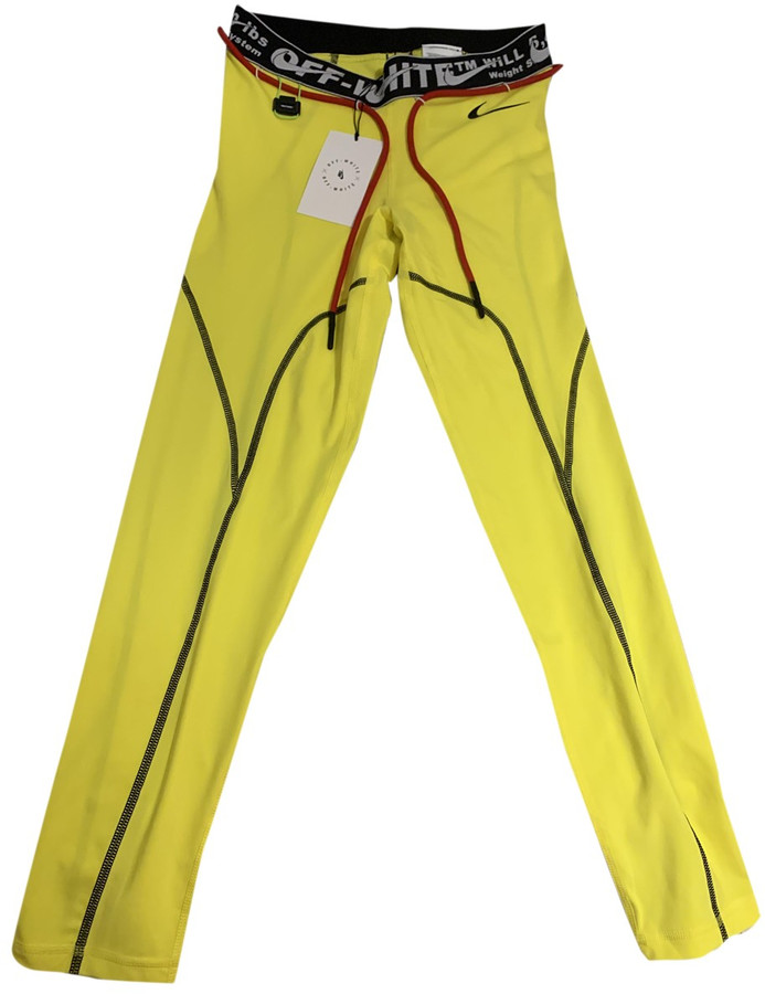 yellow off white pants