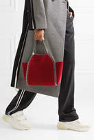 Thumbnail for your product : Stella McCartney The Falabella Small Reversible Velvet Tote - Crimson