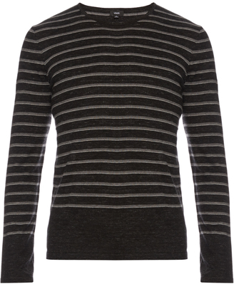 Vince Sporty Jaspé striped cotton-blend sweater