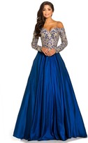 Thumbnail for your product : Johnathan Kayne 8020 Embroidered Off Shoulder Ballgown