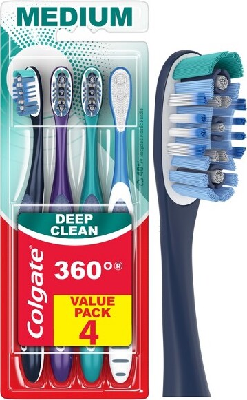 Colgate Colgate360DeepCleanManualToothbrush-Medium-4ct