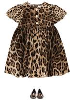 Thumbnail for your product : Dolce & Gabbana Leopard cotton-blend dress
