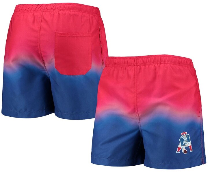 Men's FOCO Red/Royal New England Patriots Retro DipDye Swim Shorts ShopStyle