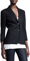 Thumbnail for your product : The Row Stretch-Wool Summer Blazer, Black