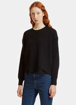 Stella Mccartney Asymmetric Ribbed Knit Sweater in Black
