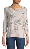 Thumbnail for your product : Calvin Klein Printed Knit Top